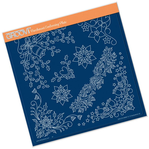 Tina's Christmas Corners 1 <br/>A4 Square Groovi Plate