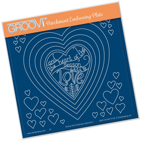 During this Christmas Verse No. 4 - Heart <br/>A5 Square Groovi Plate <br/>(Set GRO-CH-40724-03)