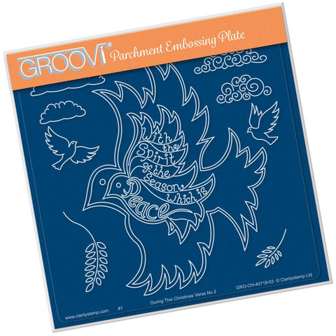 During this Christmas Verse No. 2 - Dove <br/>A5 Square Groovi Plate <br/>(Set GRO-CH-40724-03)
