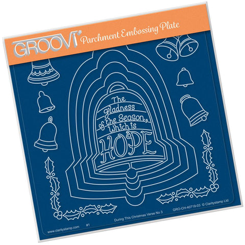 During this Christmas Verse No. 3 - Bell <br/>A5 Square Groovi Plate <br/>(Set GRO-CH-40724-03)