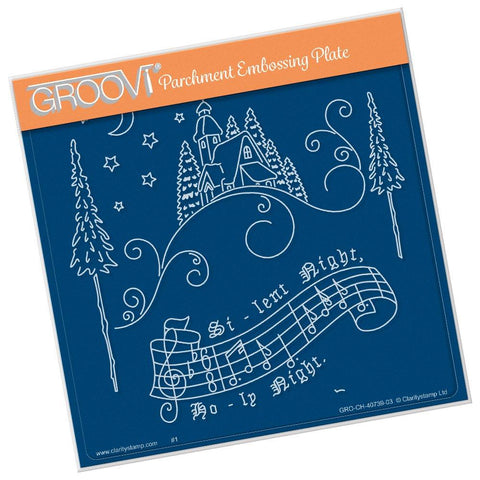 Silent Night <br>A5 Square Groovi Plate <br/>(Set GRO-CH-40800-03)