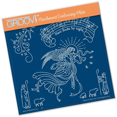 While Shepherds Watched <br>A5 Square Groovi Plate <br/>(Set GRO-CH-40799-03)