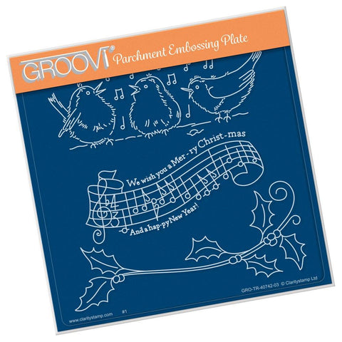 We Wish You a Merry Christmas<br>A5 Square Groovi Plate <br/>(Set GRO-CH-40798-03)