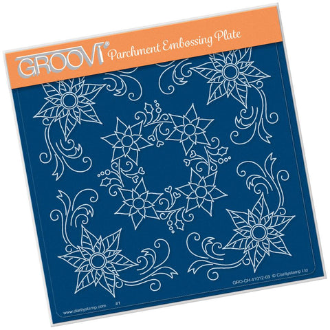 Tina's Poinsettia Frame <br/>A5 Square Groovi Plate