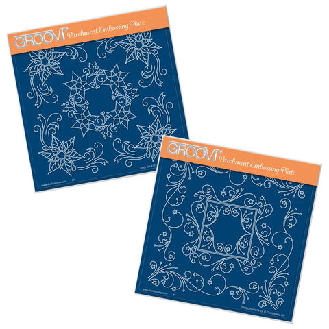 Tina's Poinsettia & Star Frames <br/>A5 Square Groovi Plate Set