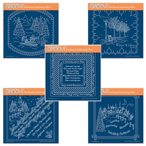 Linda Williams' Christmas Treasures Set 1 A5 Square Groovi Plate Set