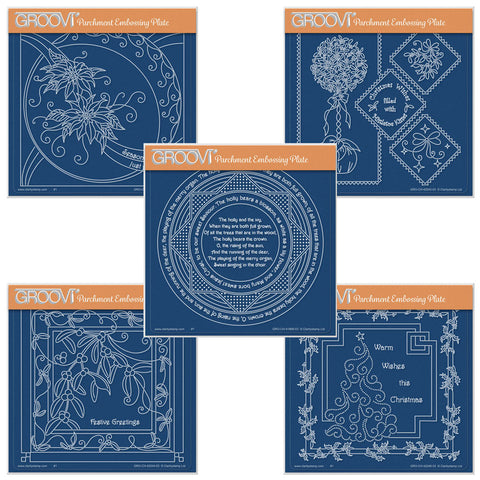 Linda Williams' Christmas Treasures Set 4 A5 Square Groovi Plate Set