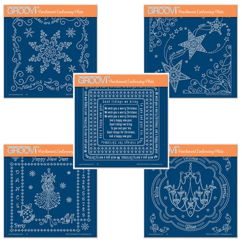 Linda Williams' Christmas Treasures Set 5 A5 Square Groovi Plate Set