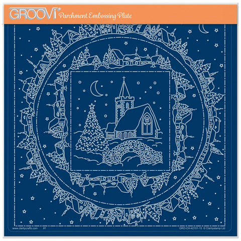 Linda's Silent Night Cheer Layering Frame A4 Square Groovi Plate