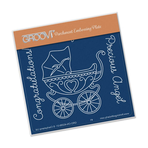 Pram <br/>A6 Square Groovi Baby Plate <br/>(Set GRO-CN-40294-01)