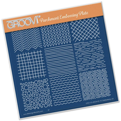 Textures <br/>A5 Square Groovi Plate <br/>(Set GRO-CS-40342-03)