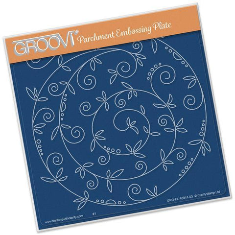 Sprig Swirl <br/>A5 Square Groovi Plate <br/>(Set GRO-BI-40043-03)
