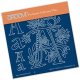 Floral Alphabet - Letter A <br/>A6 Square Groovi Plate
