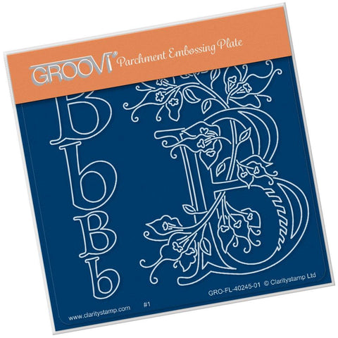 Floral Alphabet - Letter B <br/>A6 Square Groovi Plate