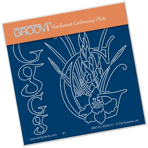 Floral Alphabet - Letter G <br/>A6 Square Groovi Plate