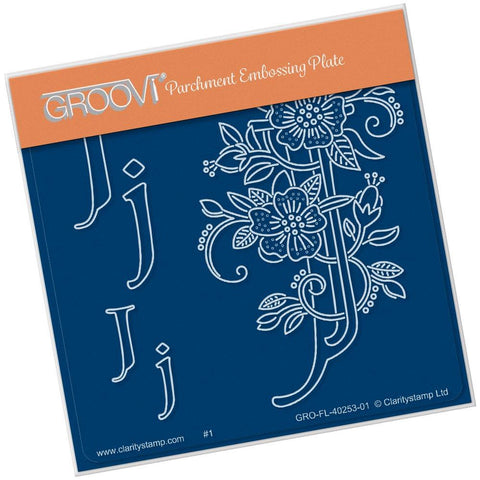 Floral Alphabet - Letter J <br/>A6 Square Groovi Plate