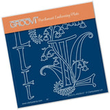 Floral Alphabet - Letter L <br/>A6 Square Groovi Plate