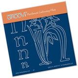 Floral Alphabet - Letter N <br/>A6 Square Groovi Plate