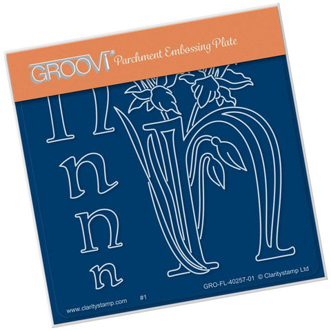 Floral Alphabet - Letter N <br/>A6 Square Groovi Plate