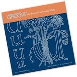Floral Alphabet - Letter U <br/>A6 Square Groovi Plate