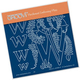 Floral Alphabet - Letter W <br/>A6 Square Groovi Plate