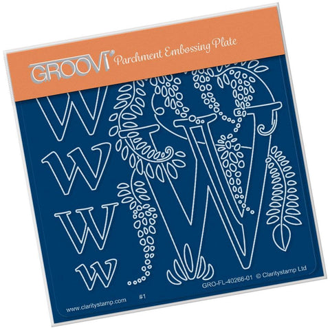 Floral Alphabet - Letter W <br/>A6 Square Groovi Plate