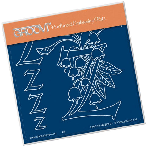 Floral Alphabet - Letter Z <br/>A6 Square Groovi Plate
