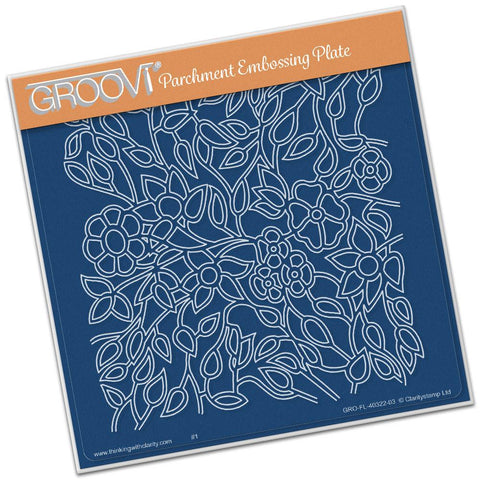 Flower Tangle <br/>A5 Square Groovi Plate <br/>(Set GRO-FL-30353-03)