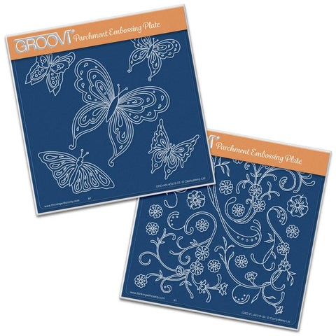 Jayne's Butterflies & Flourishes <br/>A5 Square Groovi Plate Set