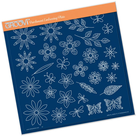Tina's 3D Flowers & Butterflies <br/>A4 Square Groovi Plate