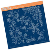 Tina's Floral Swirls & Corners 1 <br/>A4 Square Groovi Plate