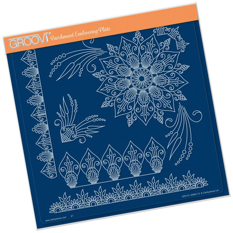 Tina's Henna Corners 1 <br/>A4 Square Groovi Plate