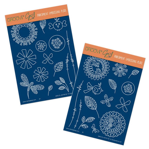 Tina's Doodle Flowers <br/>A6 Groovi Plate Set