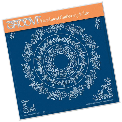 Tina's Floral Doodle Wreath <br/>A5 Square Groovi Plate