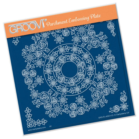 Tina's Rosie Doodle Wreath <br/>A5 Square Groovi Plate