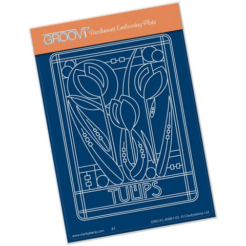 Art Nouveau Tulips A6 Groovi Plate (Set GRO-FL-40881-02)