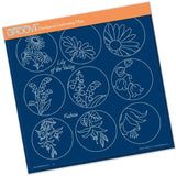 Linda's 123 Flowers - A <br/>Daisy, Lily of the Valley & Fuchsia <br/>A4 Square Groovi Plate