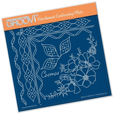 Linda's Cosmos & Lace <br/>A5 Square Groovi Plate