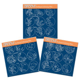 Linda's 123 Flowers - ABC <br/>Daisy, Sweet Pea & Hydrangea <br/>A5 Square Groovi Plate Set