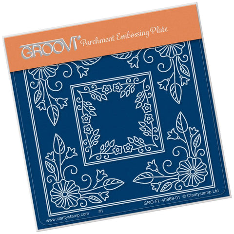 Tina's Morning Glory Flowers Parchlet <br/>A6 Square Groovi Baby Plate