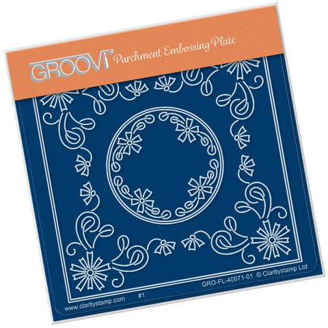 Tina's Aster Flowers Parchlet <br/>A6 Square Groovi Baby Plate