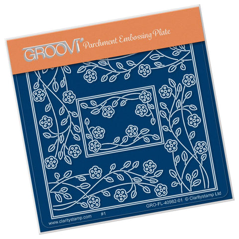 Tina's Rectangle Flowers Parchlet <br/>A6 Square Groovi Baby Plate