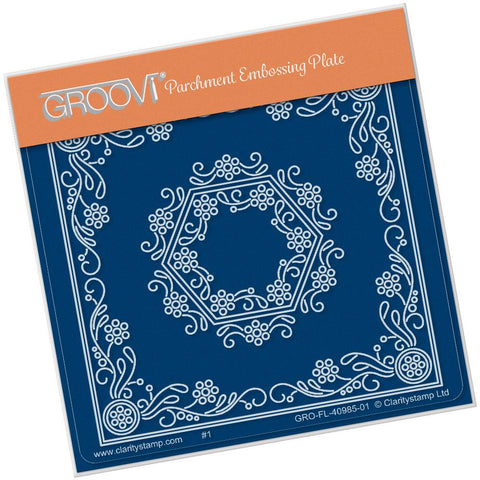 Tina's Hexagon Flowers Parchlet <br/>A6 Square Groovi Baby Plate