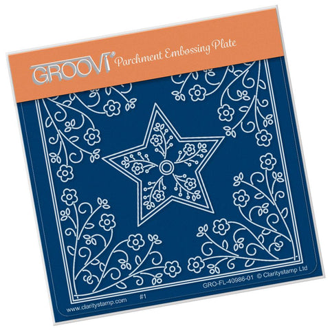 Tina's Star Flowers Parchlet <br/>A6 Square Groovi Baby Plate
