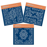 Tina's Oval, Rectangle & Diamond Parchlets Trio <br/>A6 Square Groovi Baby Plate Set