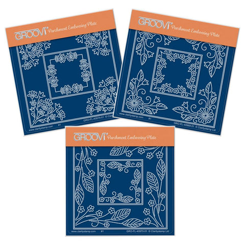 Tina's Square Parchlets Trio <br/>A6 Square Groovi Baby Plate Set