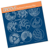 Linda's 123 Christmas - G <br/>Poinsettia, Mistletoe & Pine <br/>A5 Square Groovi Plate