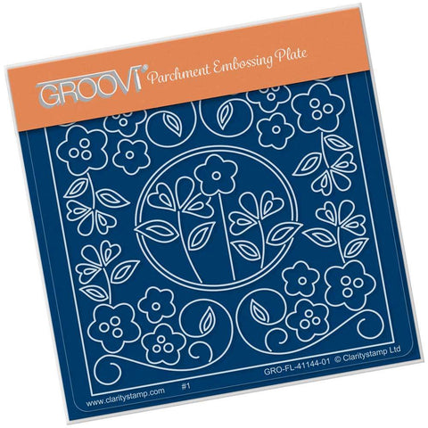 Tina's Floral Window <br/>A6 Square Groovi Baby Plate