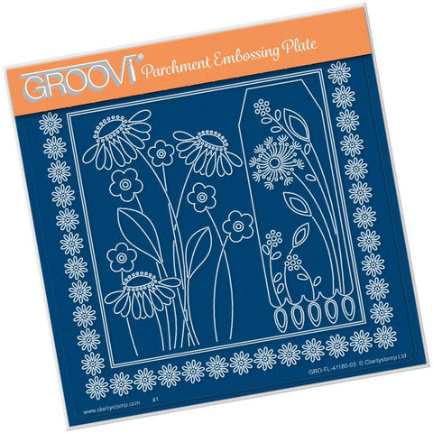 Tina's Daisy Frame & Dandelion Tag <br/>A5 Square Groovi Plate