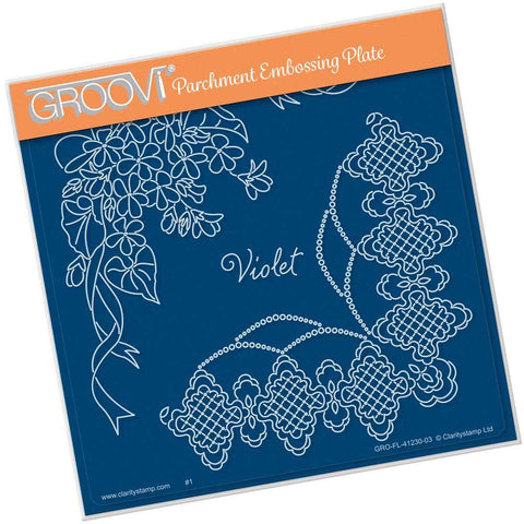 Linda's Violet & Lace <br/>A5 Square Groovi Plate